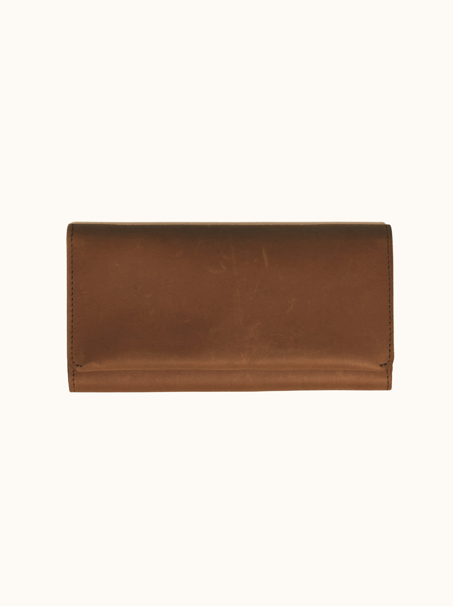 Brown leather wallet on white background. #Color_Whiskey