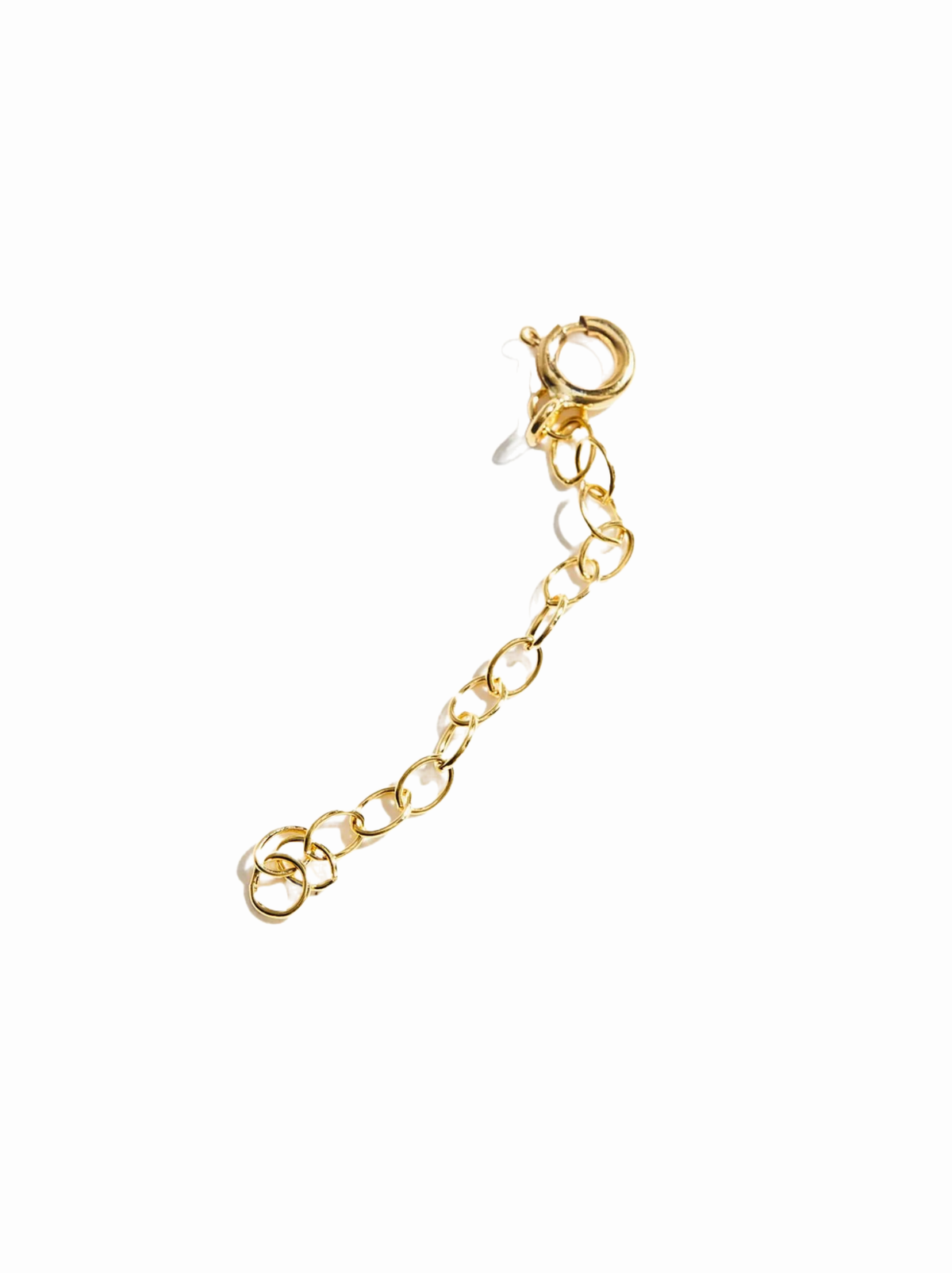 A 2" gold chain extender with a lobster clasp, shown on a plain white background.