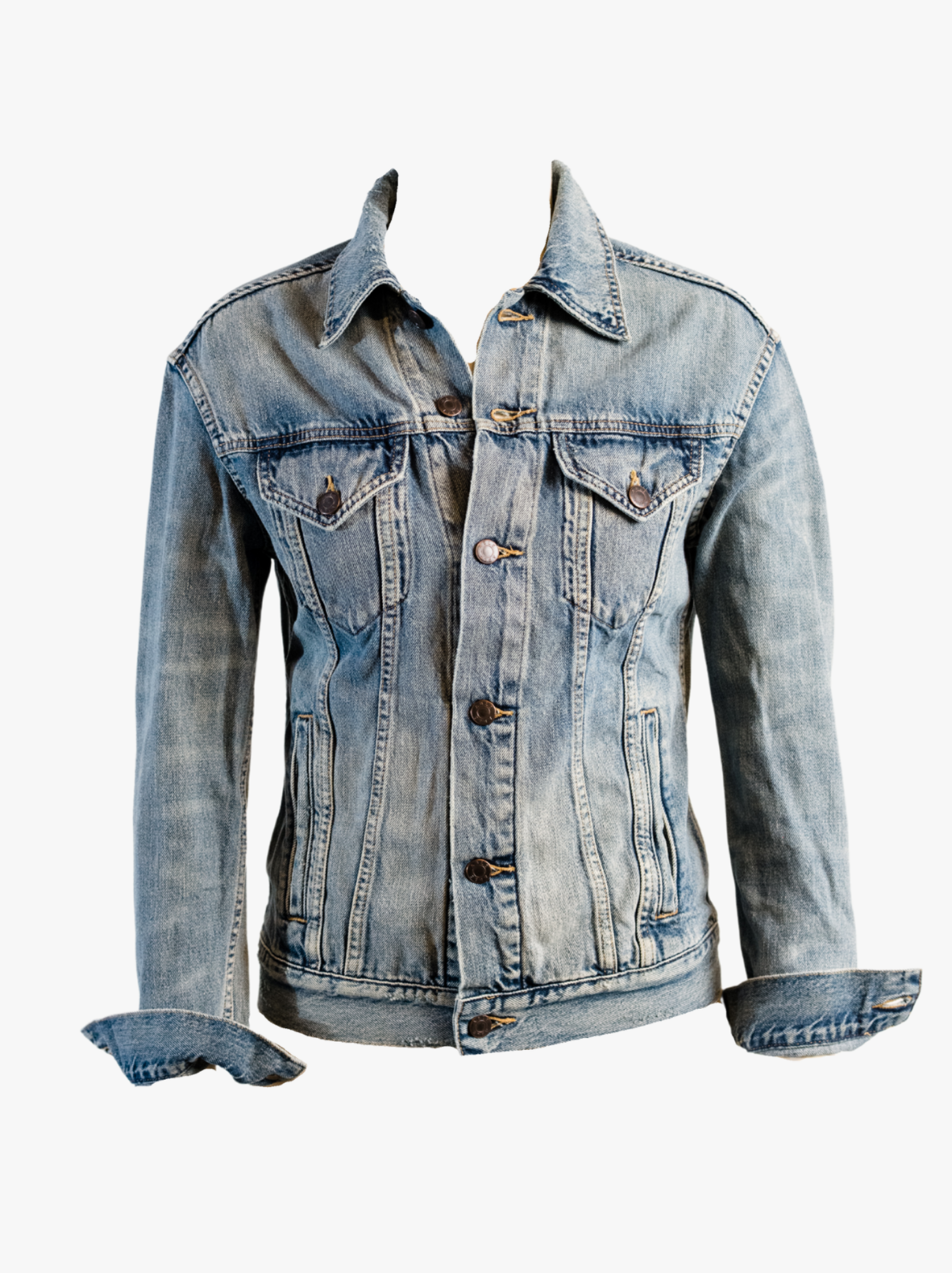 The Merly Jacket on a white background #Color_Clean Wash